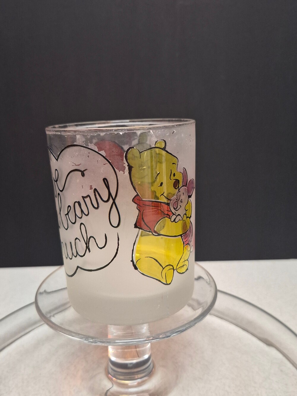 Winnie the Pooh Glass Cup Love You Beary Much Printed Design